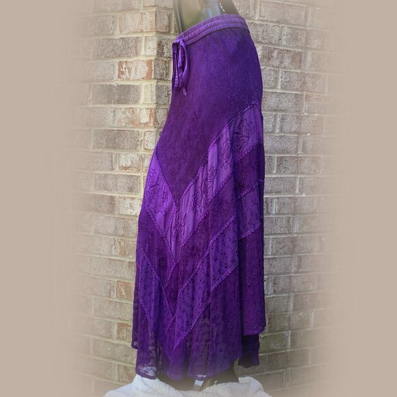 Kirat Purple Boho Free Size Maxi Skirt - Picture 1 of 13